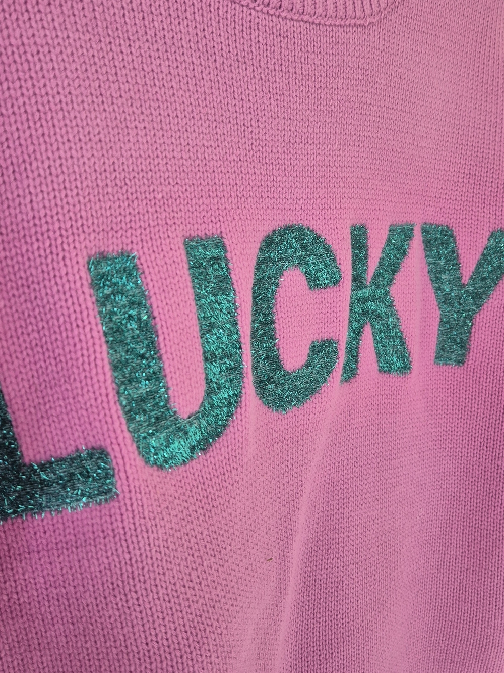 English Factory Statement Pink 'LUCKY' Knit Sweater - Picture 10 of 11